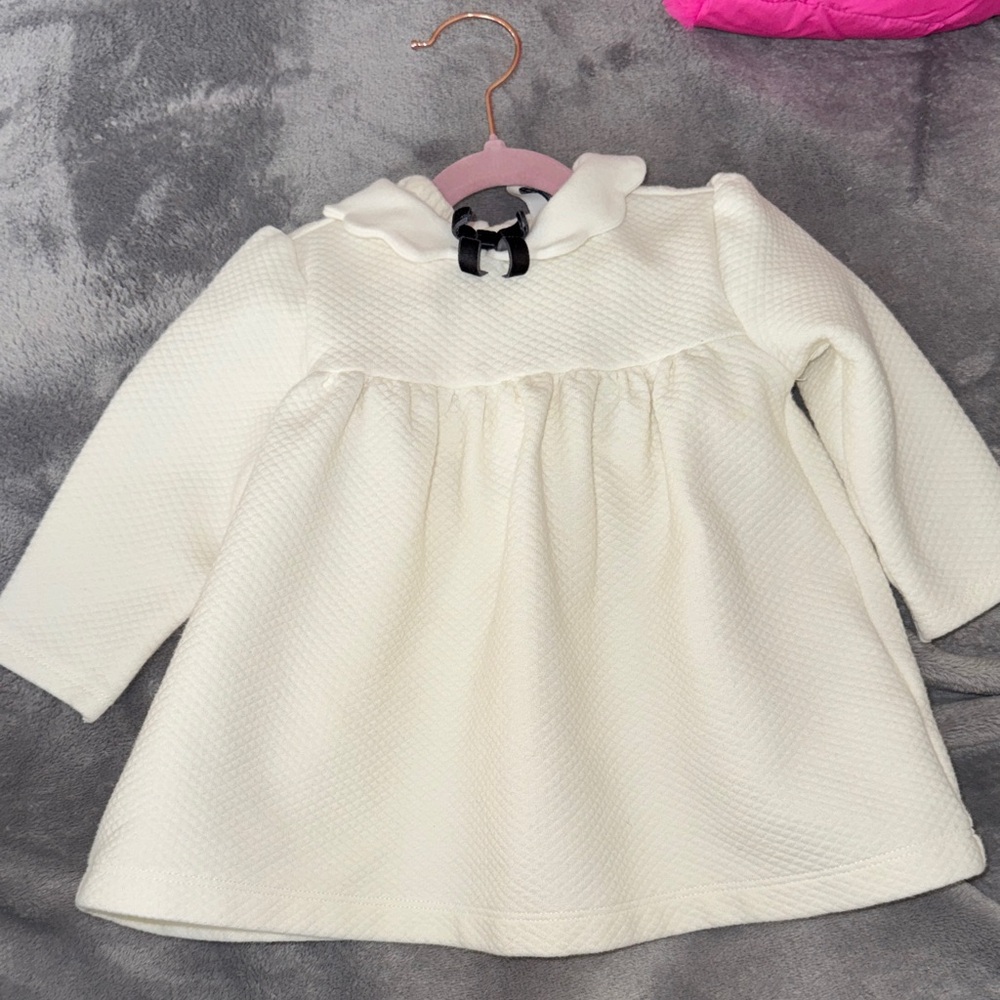 Janie and Jack 12-18 months white dress with black bow
